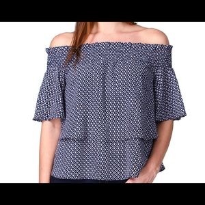 Michael Michael Kors printed off the shoulder top
